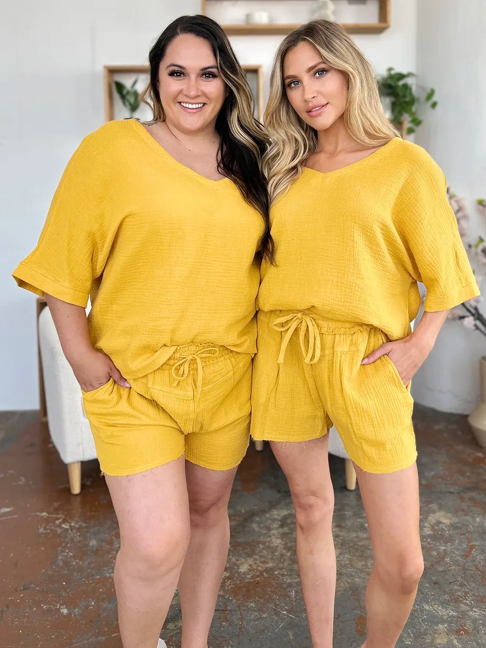 Solace Cotton Shorts and Top Set - Khaki - Go - Dolly