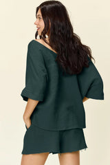 Solace Cotton Shorts and Top Set - Khaki - Go - Dolly