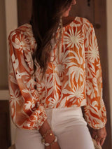 Solana Floral Blouse – Orange - Go - Dolly