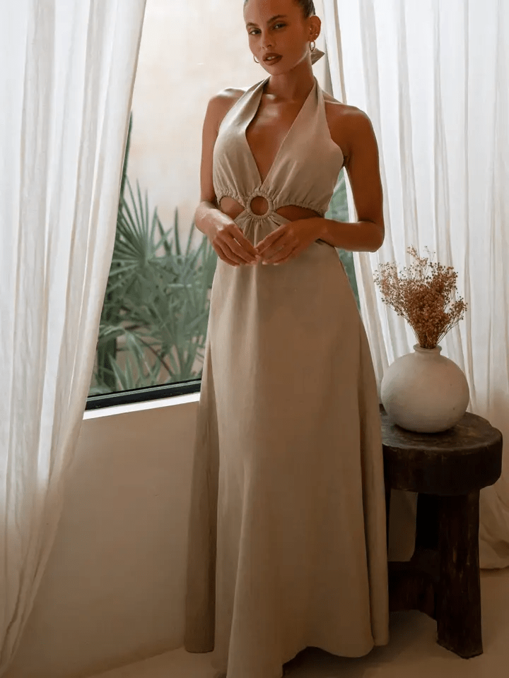 Sophia Maxi Dress - Natural Beige - Go - Dolly