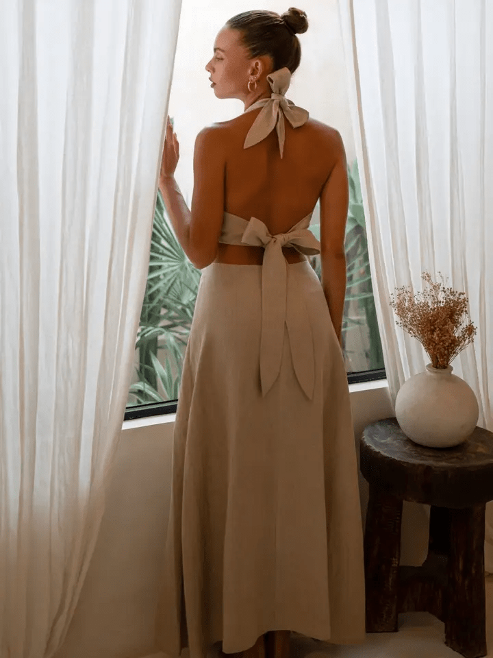 Sophia Maxi Dress - Natural Beige - Go - Dolly