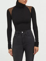 Tarlo Mesh Turtleneck Bodysuit - Black - Go - Dolly