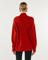 Thala Turtleneck Knit Jumper - Flame Red - Go-Dolly