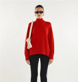 Thala Turtleneck Knit Jumper - Flame Red - Go-Dolly