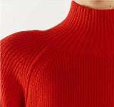 Thala Turtleneck Knit Jumper - Flame Red - Go-Dolly