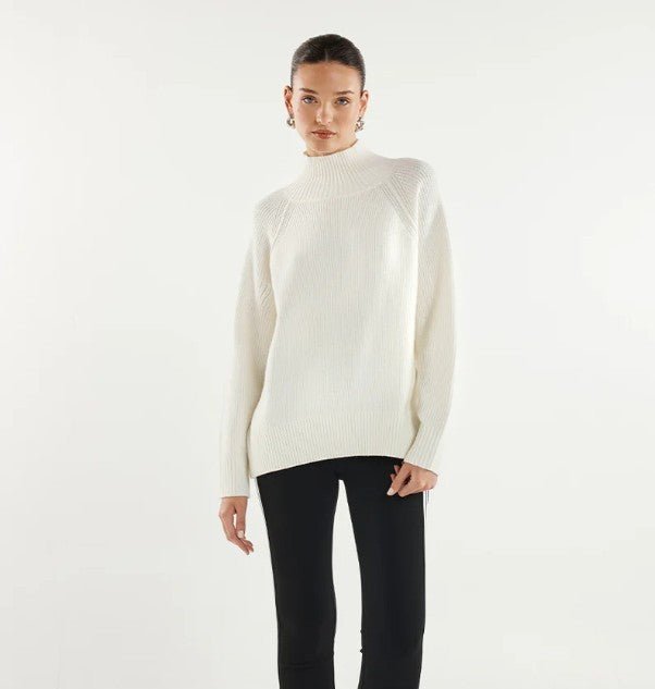 Thala Turtleneck Knit Jumper - Milk - Go-Dolly