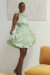 The Lucia Halter Mini Dress – Mint - Go - Dolly