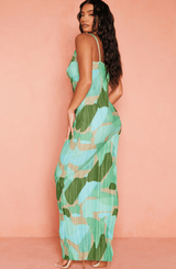 The Sirenna Pleated Maxi Dress - Green - Go - Dolly