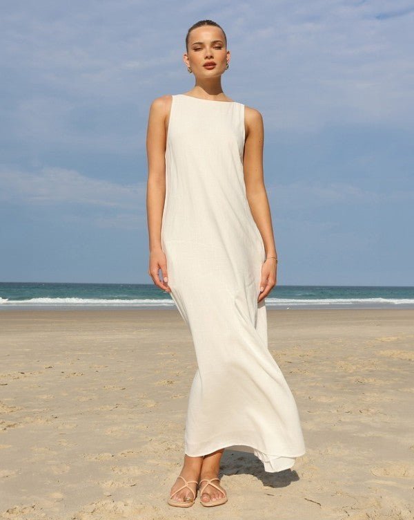 Valencia Sleeveless Maxi Dress - Cloud White - Go-Dolly