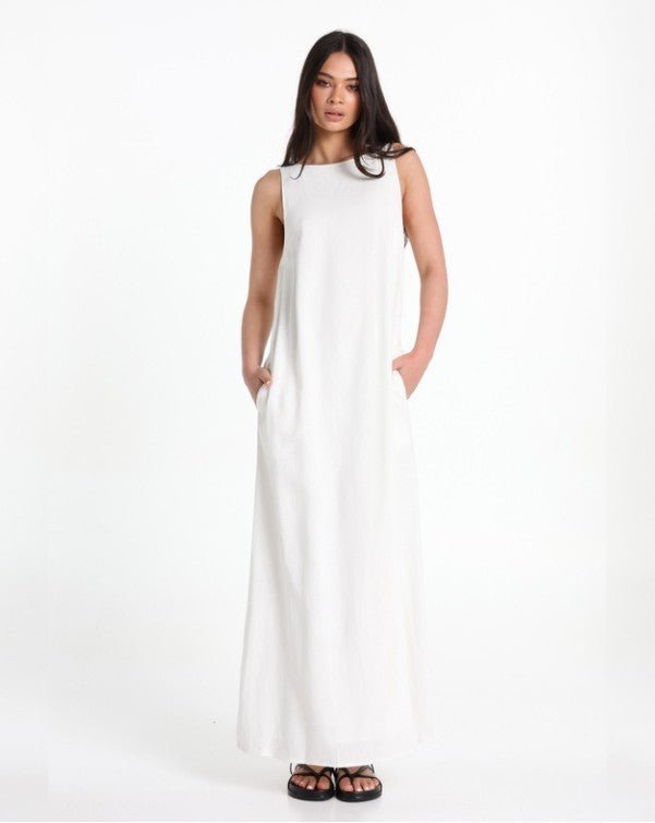 Valencia Sleeveless Maxi Dress - Cloud White - Go-Dolly