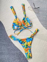 Women's fashion new printed strappy split bikini - Go - Dolly