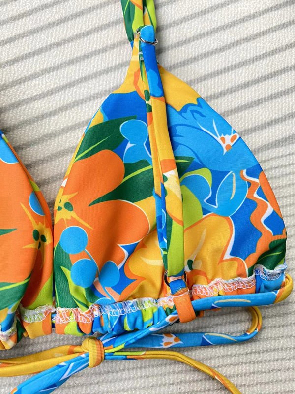 Women's fashion new printed strappy split bikini - Go - Dolly