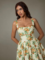 Yamara Midi Dress - Yellow Floral - Go - Dolly