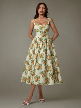 Yamara Midi Dress - Yellow Floral - Go - Dolly