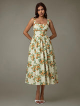 Yamara Midi Dress - Yellow Floral - Go - Dolly