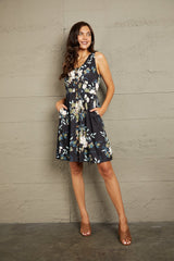 Yana Sleeveless Front Button Mini Dress - Printed - Go-Dolly