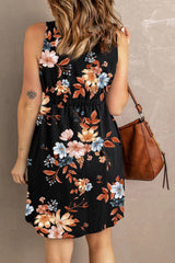 Yana Sleeveless Front Button Mini Dress - Printed - Go-Dolly