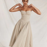 Zelie Midi Dress - Khaki - Go - Dolly