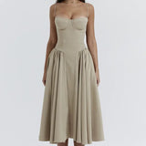 Zelie Midi Dress - Khaki - Go - Dolly