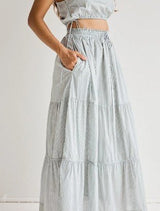 Ziggy Ties One Shoulder Top - Blue Print - Go-Dolly