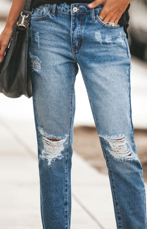 Worn Look Ripped Jeans