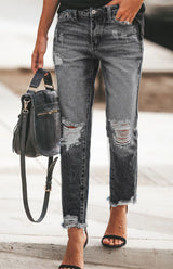 Worn Look Ripped Jeans