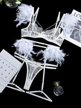 Feathered Whispers Lingerie Set - Go-Dolly