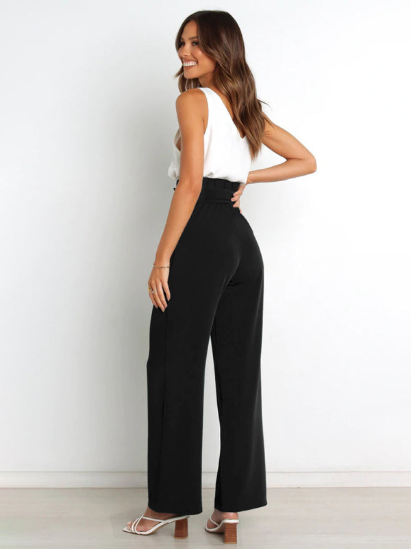 Chic Wide Leg Belted Trousers - Go-Dolly