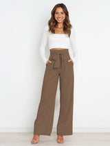 Chic Wide Leg Belted Trousers - Go-Dolly