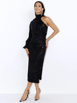 The Lina Sequin Midi Dress