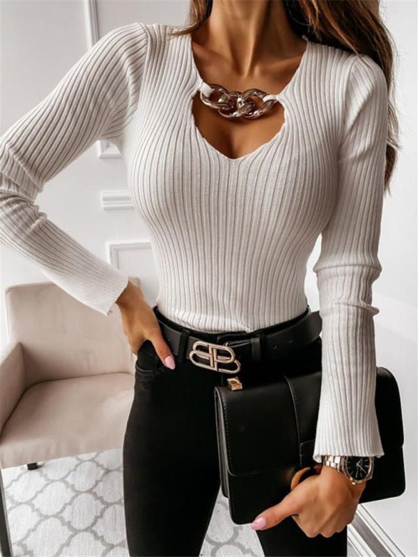 Long Sleeve Chain Knit Top - Go - Dolly