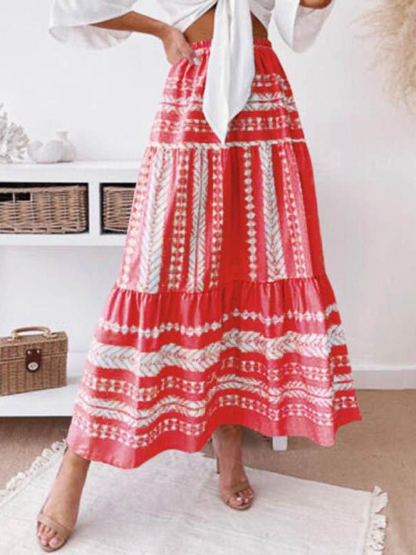Patterned Maxi Skirt - Go - Dolly