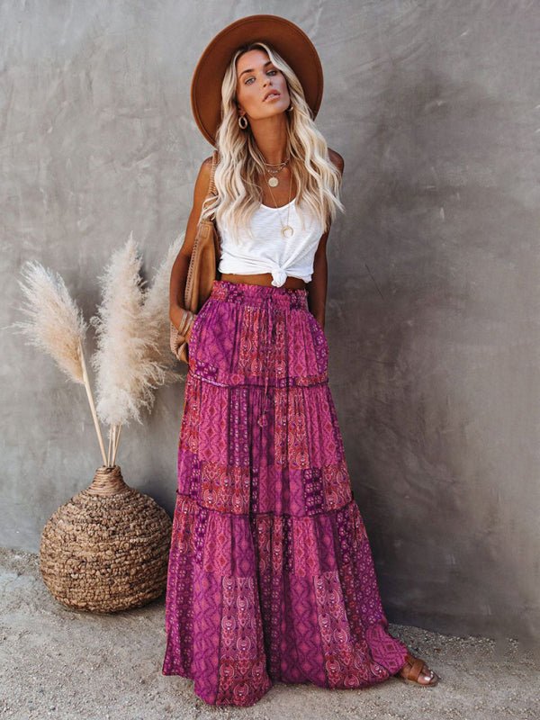 Purple Perfect Dayz Maxi Skirt styled with a crisp white tank, ideal for a bold yet feminine statement.