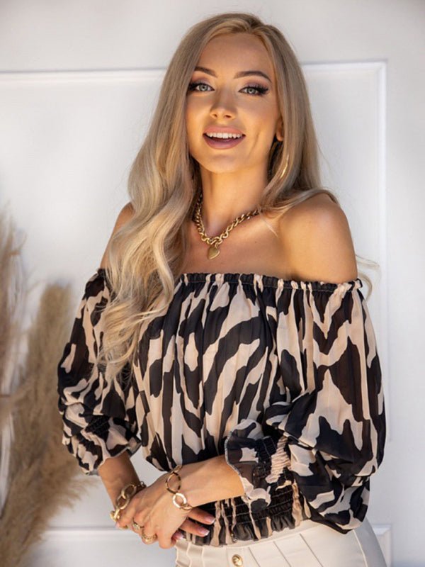 Printed Off The Shoulder Blouse - Go - Dolly