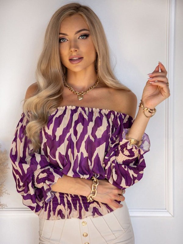 Printed Off The Shoulder Blouse - Go - Dolly