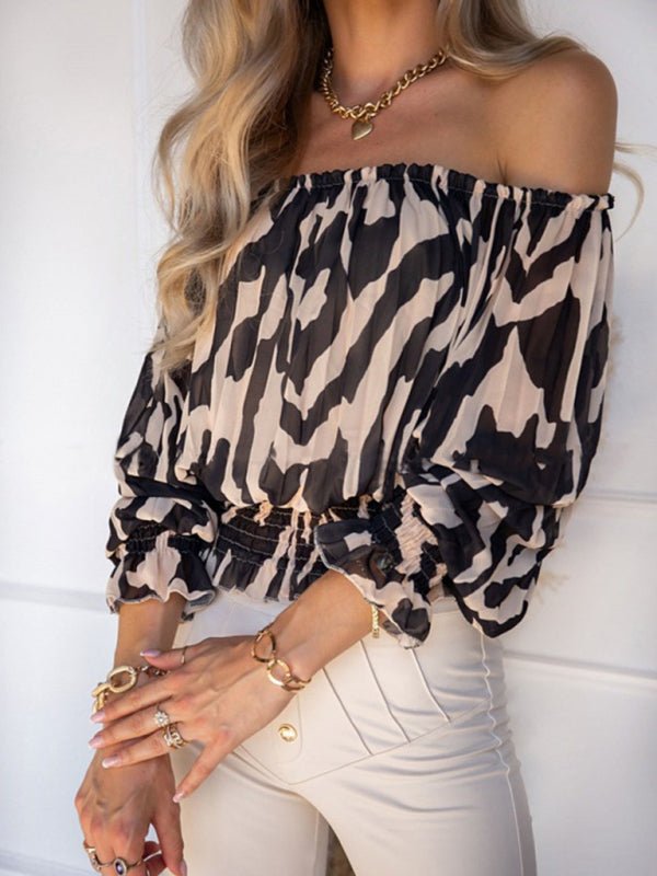Printed Off The Shoulder Blouse - Go - Dolly