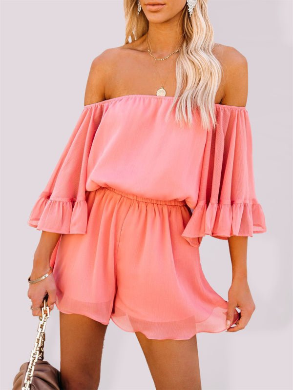Orange Red Adelaide Chiffon Playsuit styled for a fun summer look