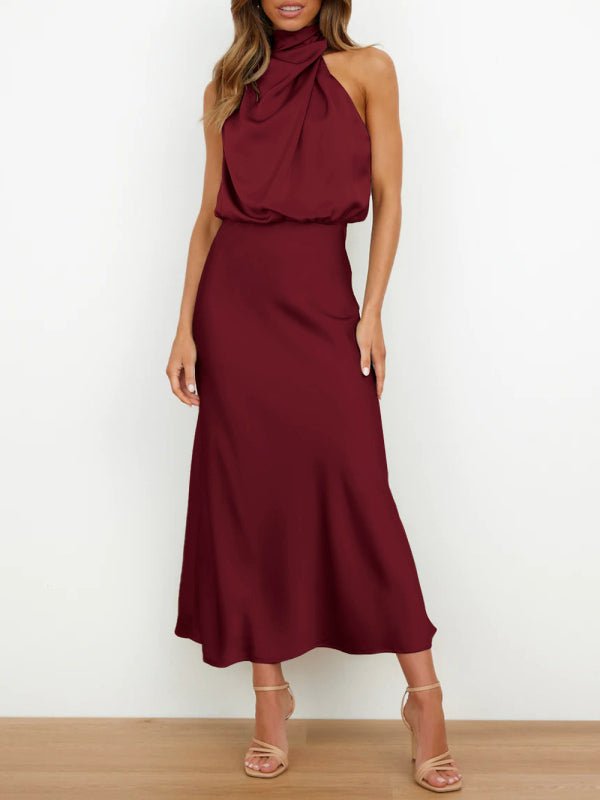 The Lulu Midi Dress - Red & Beige - Go - Dolly
