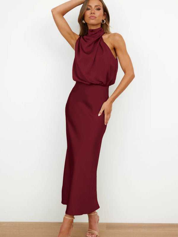 The Lulu Midi Dress - Red & Beige - Go - Dolly