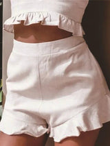 Women's lotus leaf edge loose shorts - Go - Dolly