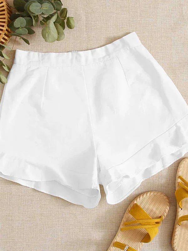 Women's lotus leaf edge loose shorts - Go - Dolly